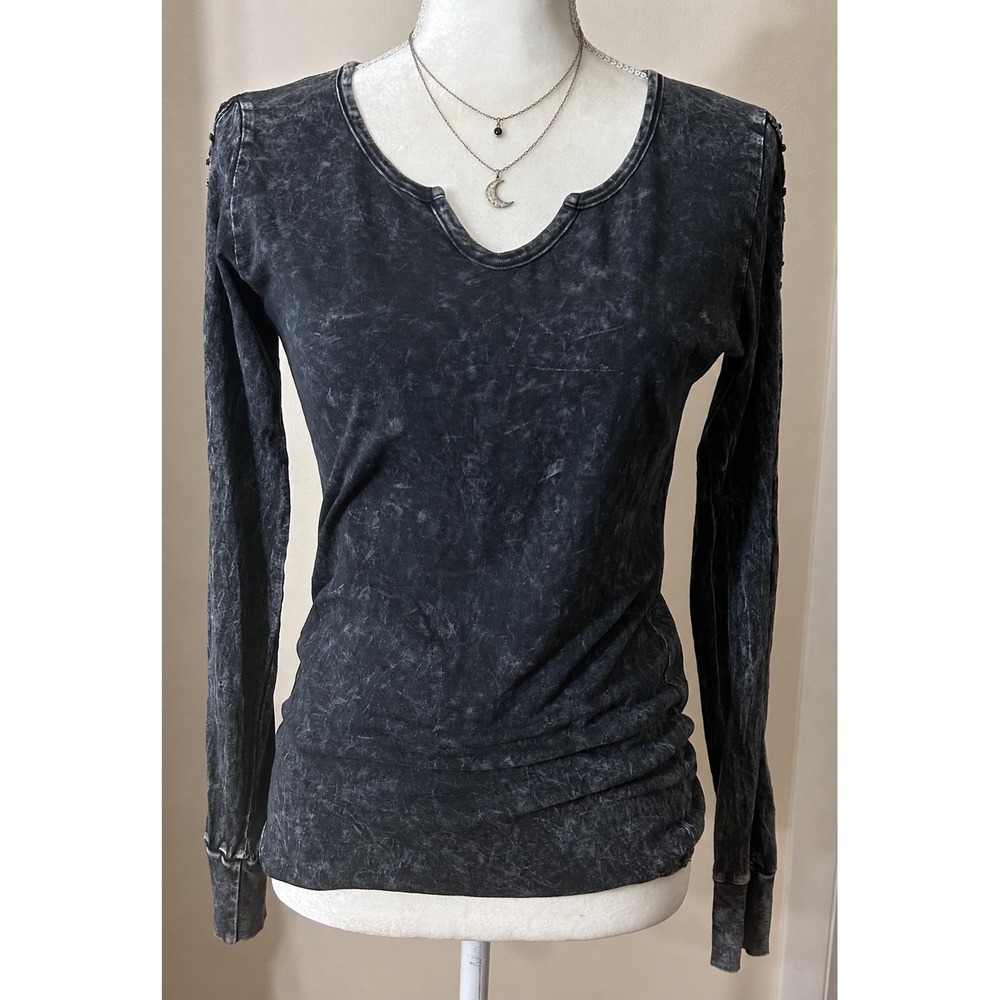 American Age Top Cotton Blend Small Charcoal Grey Excellent Grunge Gothic